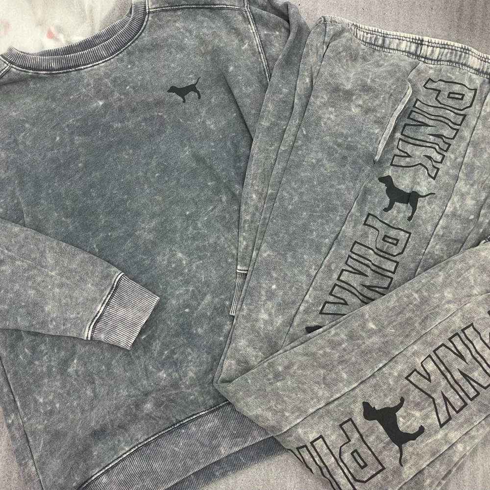 A rare acid wash, sweatsuit, pink, Victoria’s Secret!